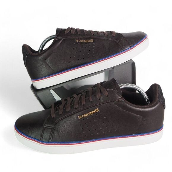 Le Coq Sportif Courtace Craft Casual Sneakers Brown / Gold 1820033 Men's 11.5 - Picture 1 of 11
